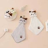 Cute Cat Kitchen Towel in Absorbent Coral Velvet for Stylish Drying - Himpall